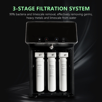 Distributeur d'eau électrique de comptoir à osmose inverse RO, avec raccordement direct eau chaude et froide, fonction autonettoyante pour