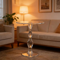 Petite table basse et thé moderne en acrylique avec étagère en métal pour livres et magazines Créativité colorée pour meubles de bureau et de salon