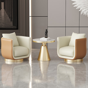 360 Rotate Synthetic Leather Sofa Modern Simple Design Home <b>Armchair</b> Living Room Luxury <b>Comfortable</b> Single Chair Home Office - Product Image 3