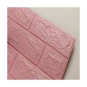 Carta da Parati 3D Moderna in Schiuma PE Rosa, Impermeabile, Decorazione Casa, <span class=keywords><strong>Adesivi</strong></span> Murali, Stile <span class=keywords><strong>Mattoni</strong></span> 3D, Piastrelle in Schiuma - Product Image 1