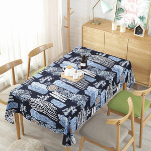 Copri tavolo bohémien tovaglia etnica stampa lino cotone blu tovaglia fiore Bodhi - Product Image 3