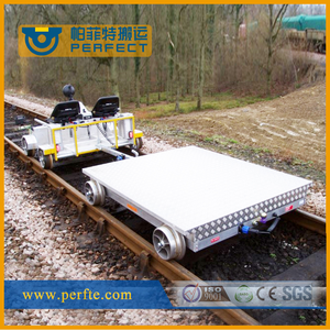 Cina fornitura 10 t elettrico carrello di trasferimento piatto formato motorizzato carrello di trasferimento elettrico carrello di ispezione pista - Product Image 3