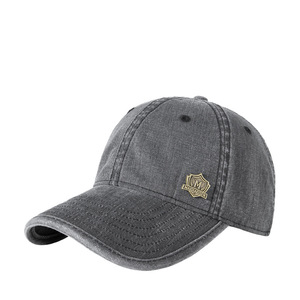 Casquette de baseball en denim délavé unisexe, gris, coton, protection solaire, chapeau d'extérieur - Product Image 1