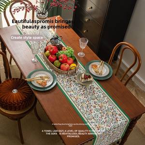 Tissu tissé floral <span class=keywords><strong>de</strong></span> <span class=keywords><strong>chemin</strong></span> <span class=keywords><strong>de</strong></span> <span class=keywords><strong>table</strong></span> <span class=keywords><strong>de</strong></span> <span class=keywords><strong>Style</strong></span> campagnard américain haut <span class=keywords><strong>de</strong></span> gamme <span class=keywords><strong>de</strong></span> luxe pour la décoration intérieure longue nappe pour <span class=keywords><strong>Table</strong></span> basse ou TV - Product Image 3