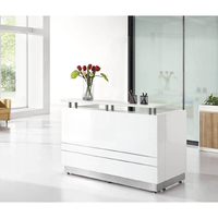 Comptoirs de réception en marbre de surface solide, design moderne, forme carrée, panneau noir