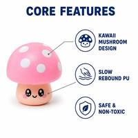 Jouet sensoriel anti-stress en mousse PU souple personnalisé en forme de champignon, à remontée lente, pour enfants, 5x5x5cm JK