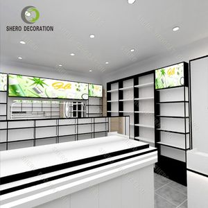 Mostrador de exhibición compacto de muebles de diseño de tienda de cosméticos pequeña personalizada para diseño de tienda de <span class=keywords><strong>espacio</strong></span> limitado para tienda de cosméticos pequeña - Product Image 2