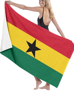 Toalla de <span class=keywords><strong>playa</strong></span> de microfibra Diseño de la bandera de Guinea-Bissau Toalla de baño de acuarela Manta absorbente de secado rápido Sin arena - Product Image 2