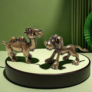 KI tengqiao <span class=keywords><strong>León</strong></span> americano, adornos antiguos de latón envejecido, mascota de té para mesa, camello, colección de artesanías de tendencia china - Product Image 1