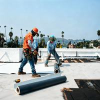 Rouleau de film PVC sur mesure pour usage industriel, écologique, haute résistance, imperméable, feutre de toiture résistant aux UV, protection des toitures de bâtiments