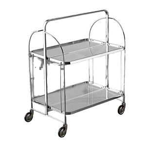 Carrito Doble Acrílico de Diseño Moderno, Funcional, con Base de Acero Inoxidable y Plástico, Plegable, Ecológico, para Sala de Estar, Diseño OEM/ODM - Product Image 2