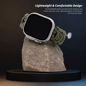 Bracelet de montre en paracorde tressé Baiyuheng, directement de l'usine, pour le sport en plein air, étanche, pour hommes, camping, randonnée - Product Image 3