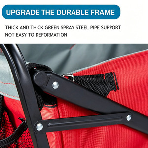 <b>Foldable</b> Outdoor Camping <b>Cart</b> 8-Inch Four-Wheel Adjustable Handle 80Kg Load Capacity Storage Use - Product Image 5