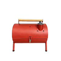 Barbecue rond au charbon de bois avec cendrier amovible et couvercle ventilé - Idéal pour les pique-niques, la plage et les fêtes dans le coffre de voiture