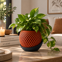 Pot de fleurs imprimé en 3D personnalisé avec soucoupe, pot décoratif moderne pour plantes d'intérieur, pot à fleurs en PLA pour la décoration de la maison et du bureau