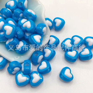 Aomiao's Mystery Heart Shape Beads 12mm Big Hole <b>Spacer</b> For DIY Jewelry Making Fresh Sweet Style Scattered Beads - Product Image 1