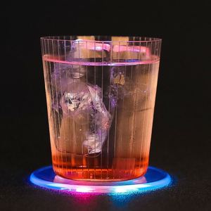 Wholesales Custom Led Glittering Ultra-Thin <b>Clear</b> Transparent Acrylic Coaster for Bar - Product Image 4