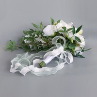 Bouquet de mariée en fleurs artificielles en soie pour exportation transfrontalière, décoration florale en cascade, fleurs à main en forme de goutte d'eau, art floral