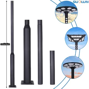 Customized Outdoor 3m 4m 5m 6m Galvanized Steel Solar Street Light Pole Post Lamp Pole For Outdoor Garden Pathway Street Walkway