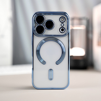 Étui magnétique pour téléphone portable en TPU électro-plaqué JOYPORODO T001 pour iPhone 11 12 13 14 15 16 17 Pro Max, coque transparente pour Samsung