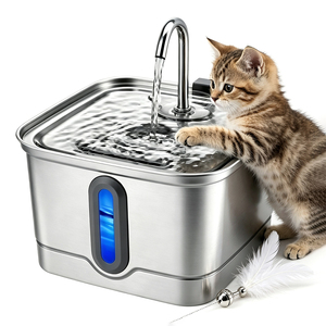 Silent <b>Pump</b> Stainless Steel Pet Drinking Fountain Replaceable Filter Element Pet Dispenser - Product Image 1