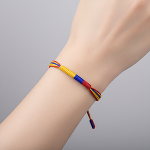 Pulsera de Cuentas Plateadas Multicapa de Moda, Cordón Trenzado Ajustable con Diseño de Banderas de Países y Cuerdas Coloridas para Promoción - Product Image 6