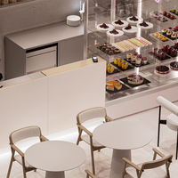 Ensemble table et chaises design LED moderne et luxueux pour les salons de thé et café à bulles Vitrines décoratives d'intérieur de restaurant