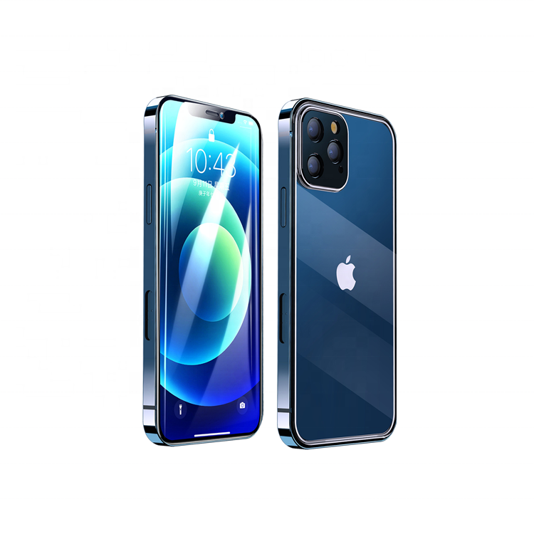 Бесплатная доставка ТПУ задняя прозрачная рамка из нержавеющей стали чехол для мобильного телефона Iphone 12 устойчивый к царапинам Чехол для мобильного телефона