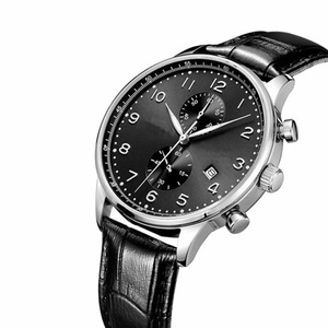 Montre à quartz pour hommes fabriqué en chine, accessoire <span class=keywords><strong>masculin</strong></span> de marque OEM, avec bracelet en cuir, logo personnalisé, vente en usine - Product Image 5