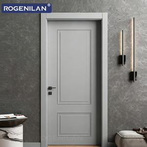 <span class=keywords><strong>Puerta</strong></span> Interior de Madera Precolgada Impermeable para Baño Rogenilan, Puertas Batientes de Madera con Cerradura - Product Image 2