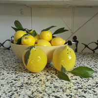 Salière et poivrière en forme de citron en céramique Objets décoratifs pour cuisine ou table