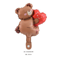Mini ballon en aluminium en forme d'ours de dessin animé, jouet de la Saint-Valentin, ballon en aluminium en gros