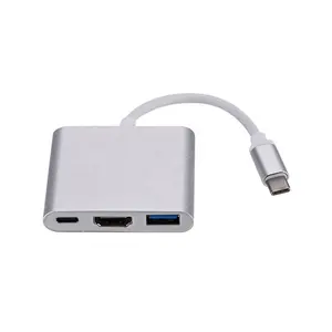 Prezzo di fabbrica USB C a HDMI 4K USB3.0 PD convertitore 3 in 1 USB C mozzo tipo C 3 in 1 adattatore per PC portatile