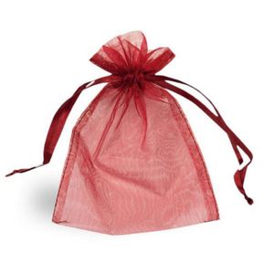 Sacs cadeaux en organza satiné écologiques avec cordon de serrage, impression de logo personnalisée en relief, pas chers pour Noël - Product Image 1