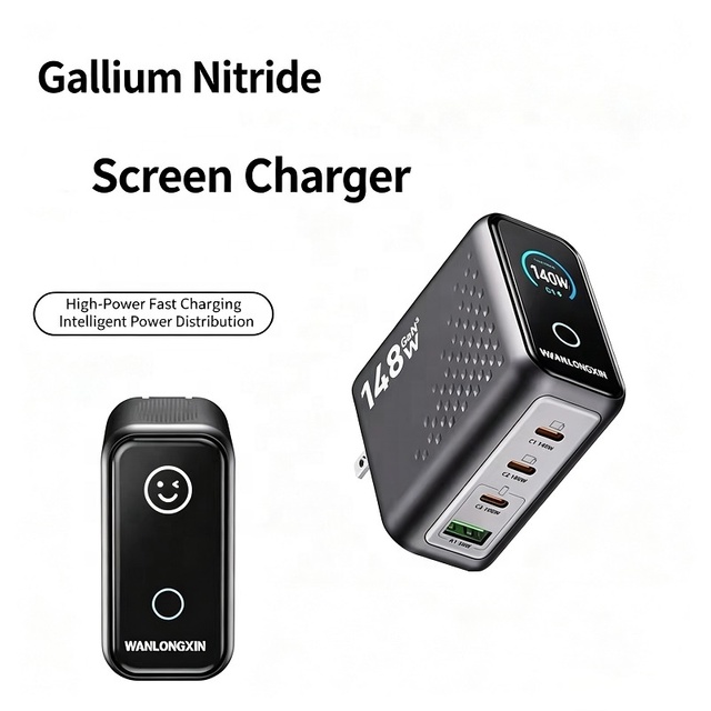 2026 Trending 148W GaN USB C PD Charger 140W PD 3.1 4 Port Fast Charging for Laptop, Phones with Smart Real-time Wattage Display