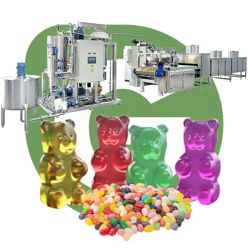 Tinh Bột gelatin hợp chất Kẹo mềm đầy đủ tự động Gummy Bear khuôn thạch Cola tinh bột bóng hình thức làm cho máy