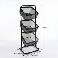 3-laags staand ijzeren draadrek met grote capaciteit, moderne gekantelde groente- en fruitorganizer voor keuken en badkamer