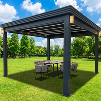 Pergola à lames motorisée électrique en aluminium avec toit rétractable, imperméable, pour jardin, patio et terrasse