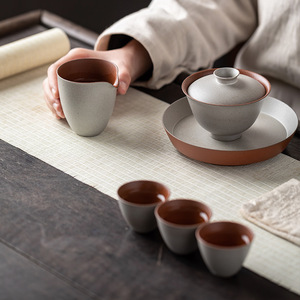 Guanlan Coarse Pottery Fair Cup Cone Shape Gray Glaze <b>Tea</b> Pitcher For Kung Fu <b>Tea</b> <b>Set</b> - Product Image 5