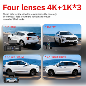 Cámara para Auto 4K con WiFi 5G, <span class=keywords><strong>4</strong></span> Lentes Ojo de Pez 360 °   Cámara para Auto con Visión Nocturna, Sensor G, IA, DVR, Caja Negra para Auto, Dashcam de Fábrica - Product Image 4