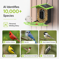 Mangeoire à oiseaux intelligente à énergie solaire avec caméra WiFi, résistante aux intempéries, station d'alimentation pour oiseaux
