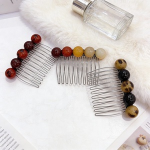 Peineta Redonda de Acetato de Colores Estilo Coreano para Mujer, Tiaras Dulces y Lindas, Peineta Nupcial Elegante, Accesorios para el Cabello - Product Image 1