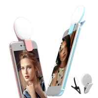 Mini anneau lumineux LED pour selfie avec température de couleur réglable, portable pour téléphones mobiles, photographie de nuit et éclairage de maquillage