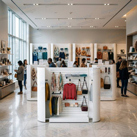 Kainice Soporte de exhibición de suelo tipo góndola H para almacenamiento de bufandas blancas, expositor H para slatwall, estantería góndola para ropa y bolsos