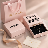 Boîtes à bijoux personnalisées en gros, boîte cadeau pour bijoux personnalisée, laminage mat, carton, compartiment coulissant, logo personnalisé