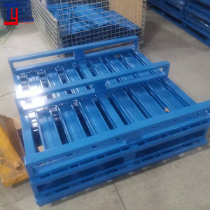 Pallet in acciaio 1000x1000x125mm entrata forcella a due vie completamente impilata 1.5 tonnellate di capacità di carico durevole Pallet in metallo ISO Standard - Product Image 5