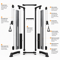 Station de musculation à double poulie réglable, appareil de musculation fonctionnel en acier pour salle de sport commerciale, entraînement de force