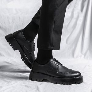 Zapatos de Cuero Casuales de Alta Calidad para Hombre, Zapatos de Oficina con Plataforma y Punta Cerrada que Aumentan la Altura, Zapatos de Otoño para Carrera Profesional - Product Image 5