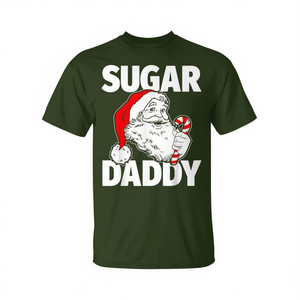 Camiseta navideña para adultos con diseño de Sugar Daddy Santa Claus Candy Cane - Product Image 2