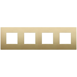 <b>Plate</b> 8M 2+2+2+2 Int71 CL Brushed Brass Wall <b>Switch</b> Cover 31mm Length 9.7mm Width 1.7mm Height - Product Image 1